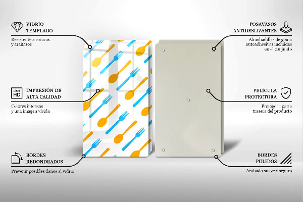 Skärbräda glas Gafflar och skedar