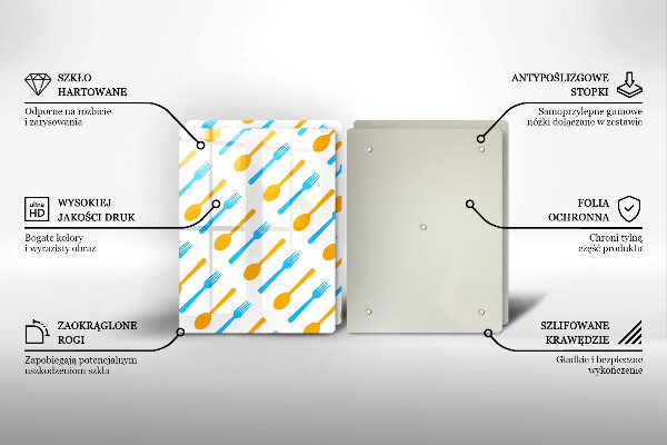 Skärbräda glas Gafflar och skedar