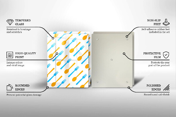 Skärbräda glas Gafflar och skedar