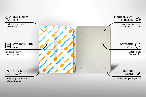 Skärbräda glas Gafflar och skedar