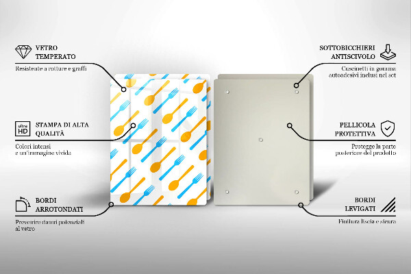 Skärbräda glas Gafflar och skedar