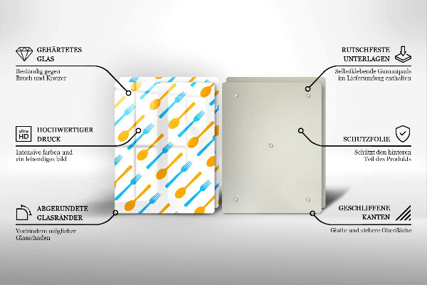 Skärbräda glas Gafflar och skedar