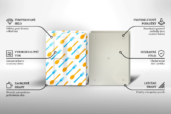 Skärbräda glas Gafflar och skedar