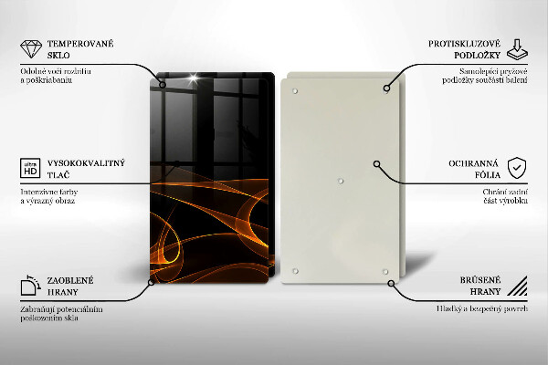 Skärbräda glas Abstrakta linjer