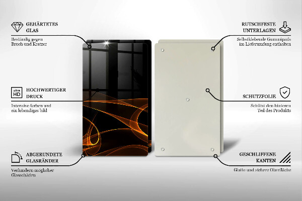 Skärbräda glas Abstrakta linjer