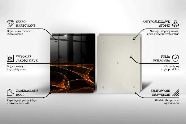 Skärbräda glas Abstrakta linjer