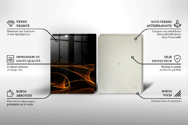 Skärbräda glas Abstrakta linjer