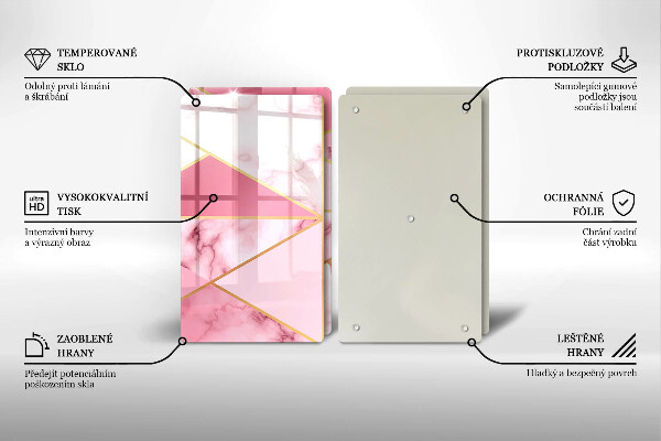 Skärbräda glas Geometrisk marmor