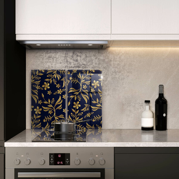 Skärbräda glas Guldblommamotiv