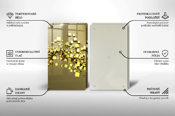 Skärbräda glas Abstraktion 3D geometri