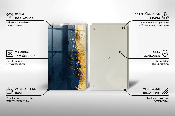 Skärbräda glas Abstraktion guld