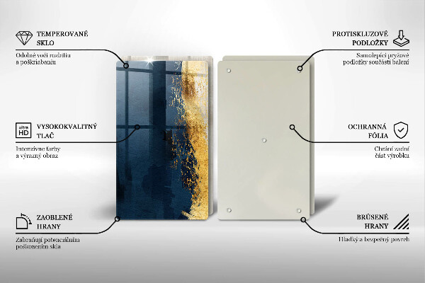 Skärbräda glas Abstraktion guld