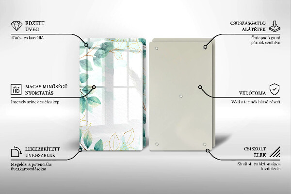 Skärbräda glas Målade blad