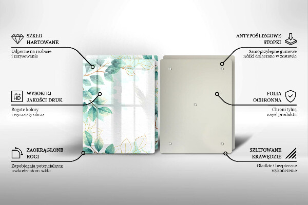 Skärbräda glas Målade blad