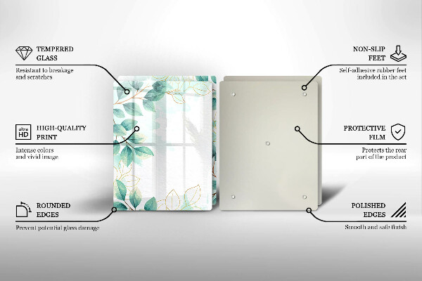 Skärbräda glas Målade blad