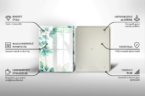 Skärbräda glas Målade blad