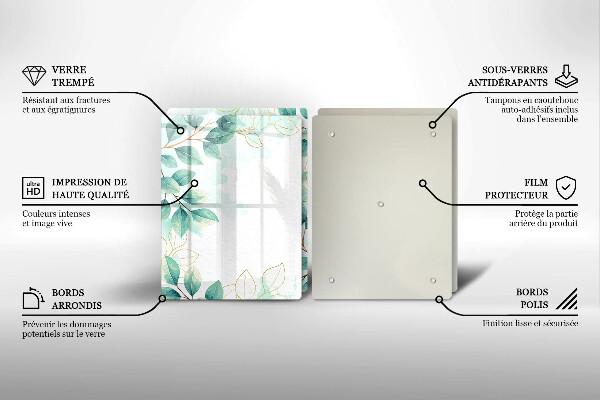 Skärbräda glas Målade blad