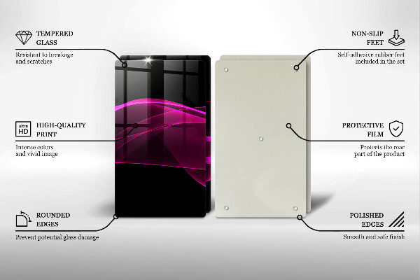 Skärbräda glas Rosa abstraktion