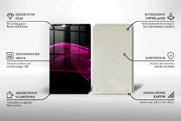 Skärbräda glas Rosa abstraktion