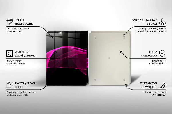 Skärbräda glas Rosa abstraktion