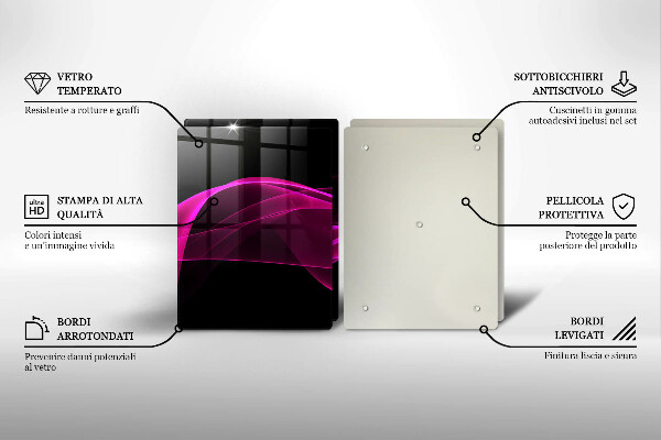 Skärbräda glas Rosa abstraktion