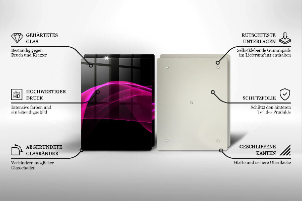 Skärbräda glas Rosa abstraktion