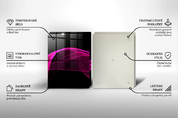 Skärbräda glas Rosa abstraktion