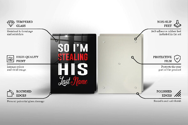 Skärbräda glas Inskrift, mening, mönster