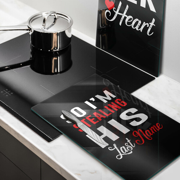 Skärbräda glas Inskrift, mening, mönster