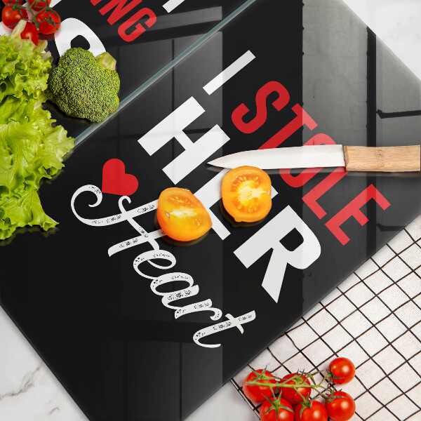 Skärbräda glas Inskrift, mening, mönster