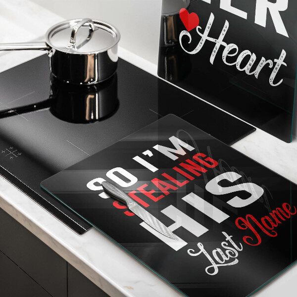 Skärbräda glas Inskrift, mening, mönster