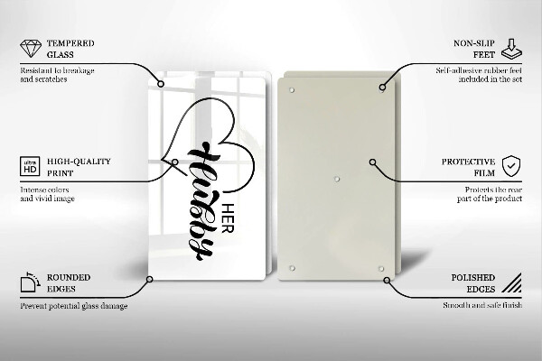 Skärbräda glas Inskrift, mening, mönster