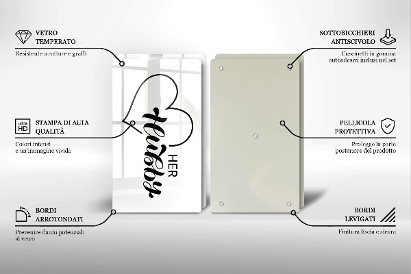Skärbräda glas Inskrift, mening, mönster