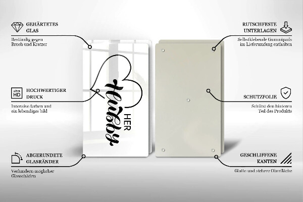 Skärbräda glas Inskrift, mening, mönster