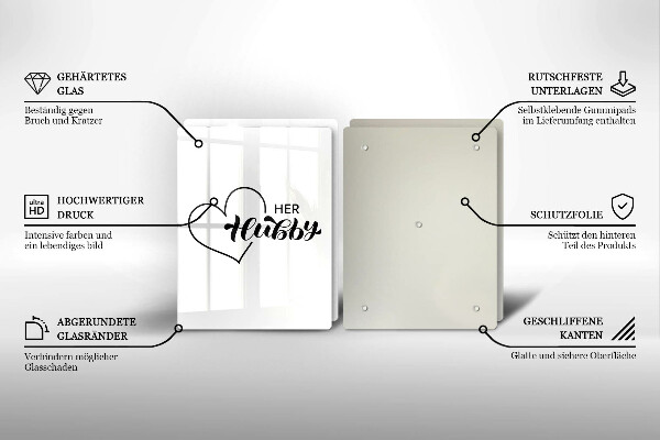 Skärbräda glas Inskrift, mening, mönster