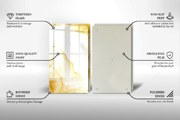 Skärbräda glas Gyllene abstraktion