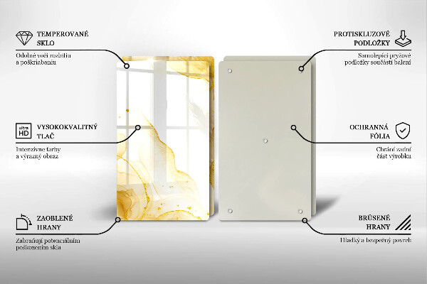 Skärbräda glas Gyllene abstraktion