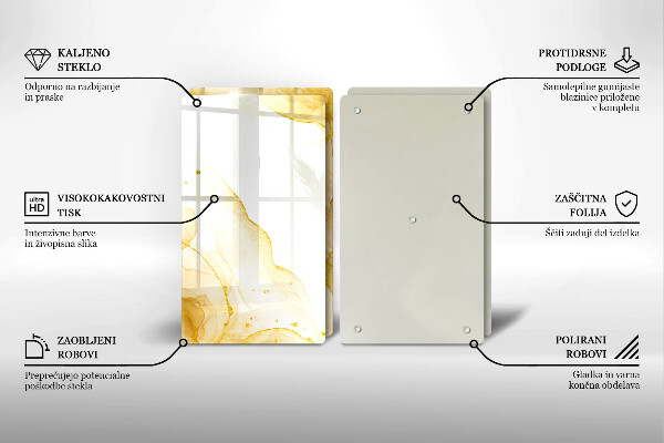 Skärbräda glas Gyllene abstraktion