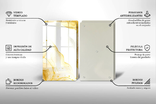 Skärbräda glas Gyllene abstraktion