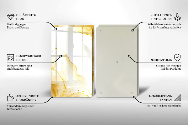Skärbräda glas Gyllene abstraktion