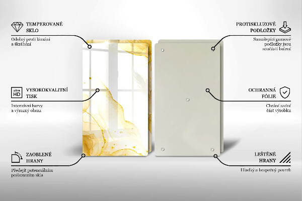 Skärbräda glas Gyllene abstraktion