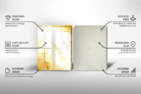 Skärbräda glas Gyllene abstraktion