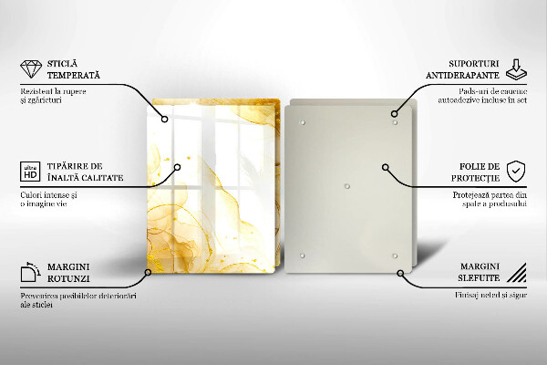 Skärbräda glas Gyllene abstraktion