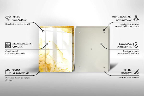 Skärbräda glas Gyllene abstraktion