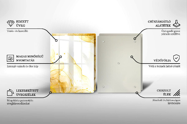 Skärbräda glas Gyllene abstraktion