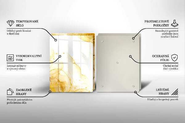 Skärbräda glas Gyllene abstraktion