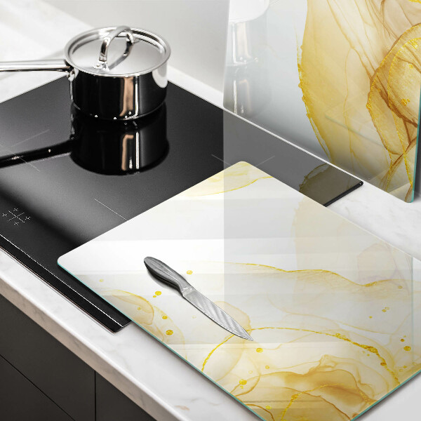 Skärbräda glas Gyllene abstraktion