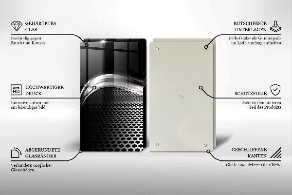 Skärbräda glas Metallstruktur
