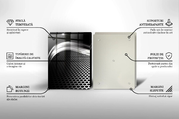 Skärbräda glas Metallstruktur