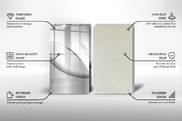Skärbräda glas Abstrakta linjer design